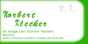 norbert klecker business card